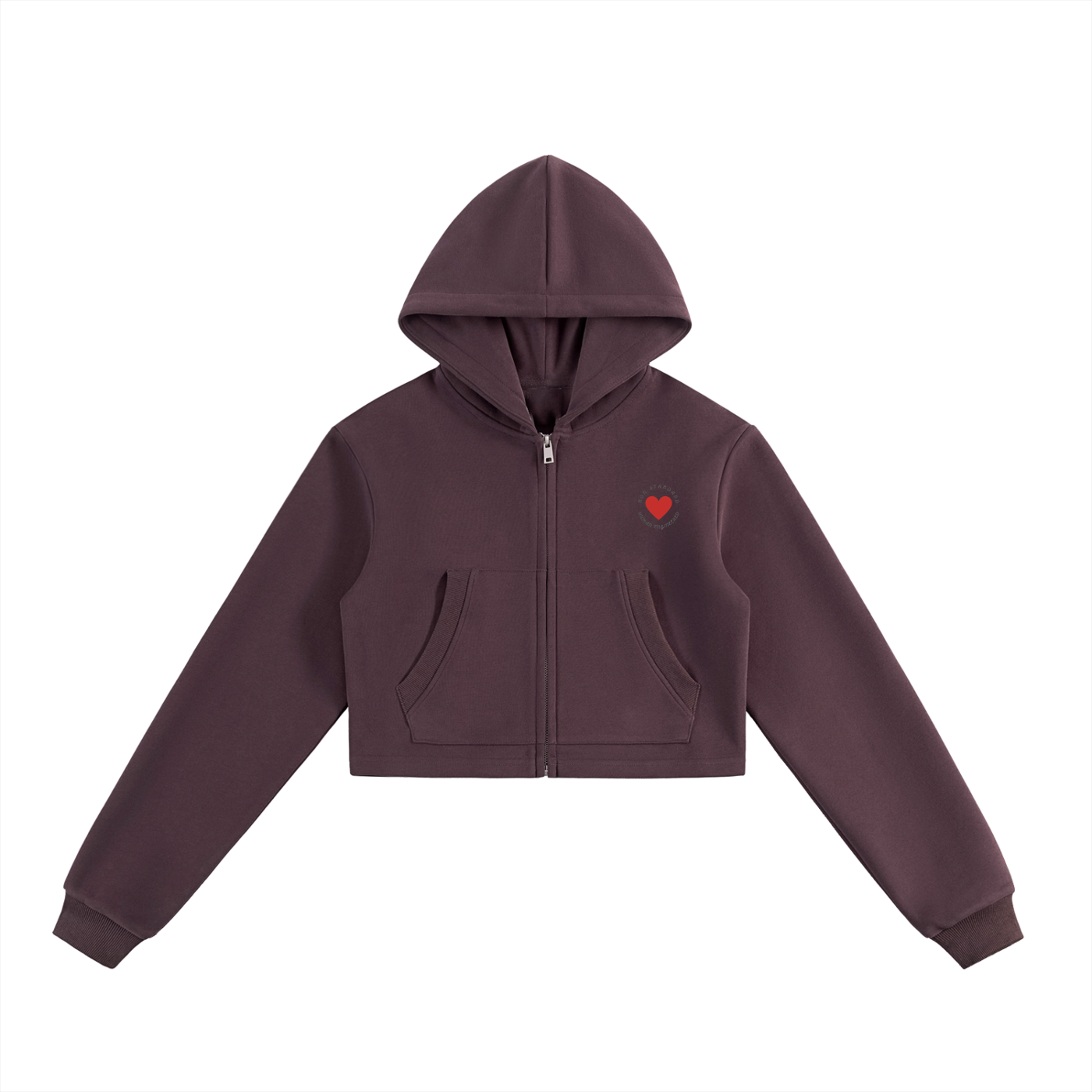 Essential Cropped Zip-Up Hoodie